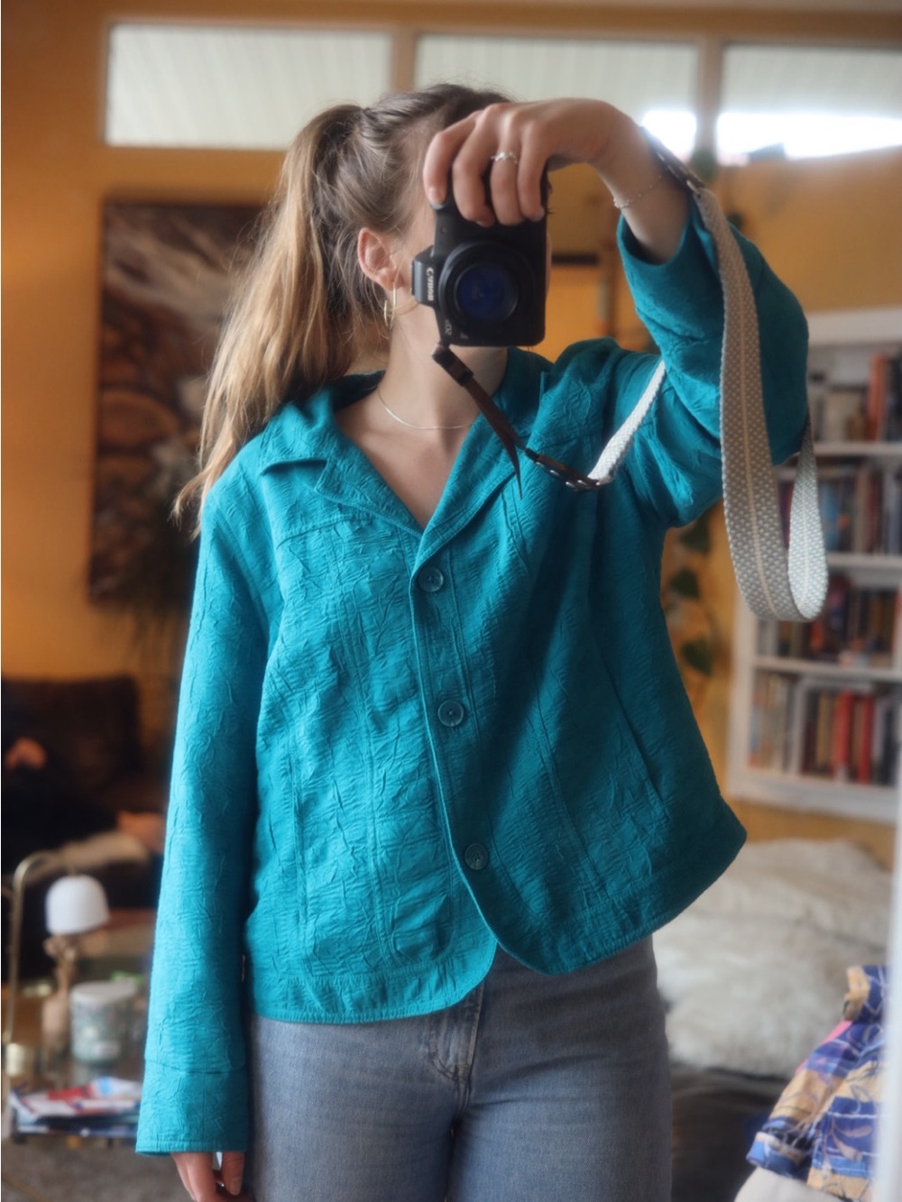 Northern Reflections Teal Button-Front Women's Jacket